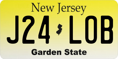 NJ license plate J24LOB