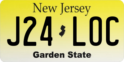 NJ license plate J24LOC