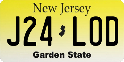 NJ license plate J24LOD