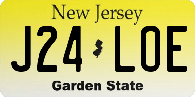 NJ license plate J24LOE