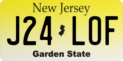 NJ license plate J24LOF