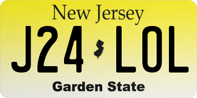 NJ license plate J24LOL