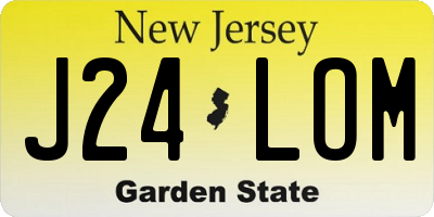NJ license plate J24LOM