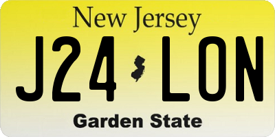 NJ license plate J24LON