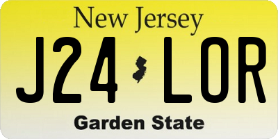 NJ license plate J24LOR