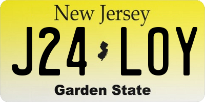 NJ license plate J24LOY