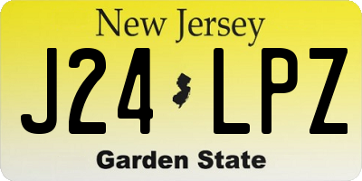 NJ license plate J24LPZ