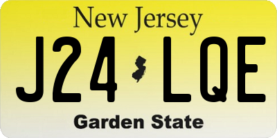 NJ license plate J24LQE