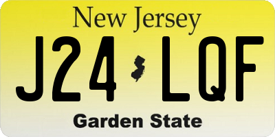 NJ license plate J24LQF