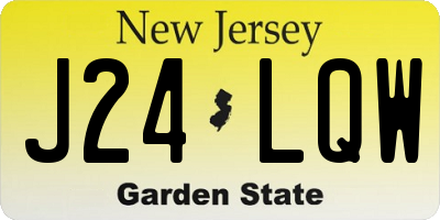 NJ license plate J24LQW
