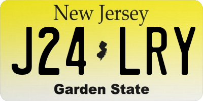 NJ license plate J24LRY