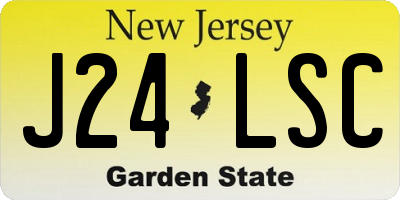 NJ license plate J24LSC