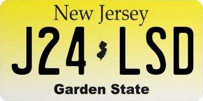 NJ license plate J24LSD