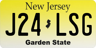 NJ license plate J24LSG
