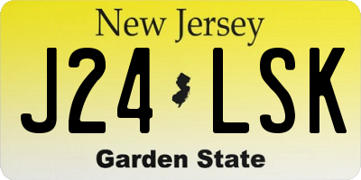 NJ license plate J24LSK