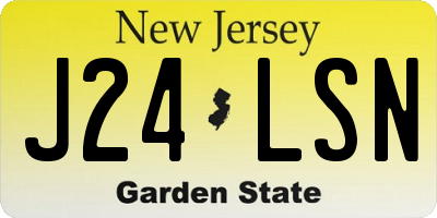 NJ license plate J24LSN