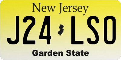 NJ license plate J24LSO
