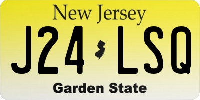 NJ license plate J24LSQ