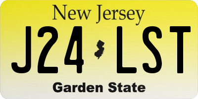 NJ license plate J24LST