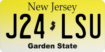 NJ license plate J24LSU