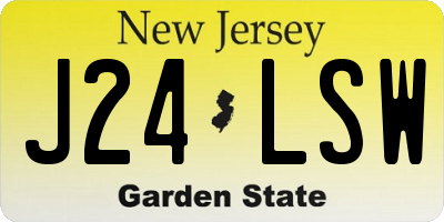 NJ license plate J24LSW