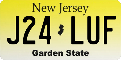 NJ license plate J24LUF