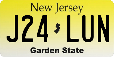 NJ license plate J24LUN