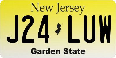 NJ license plate J24LUW