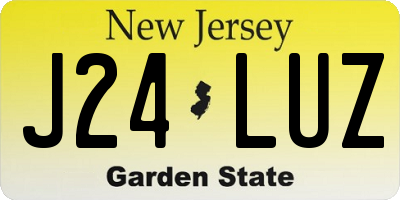 NJ license plate J24LUZ