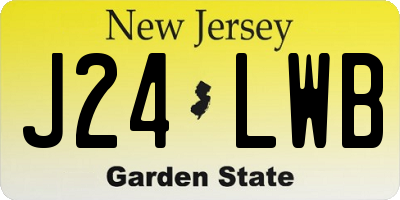 NJ license plate J24LWB