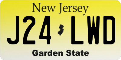 NJ license plate J24LWD