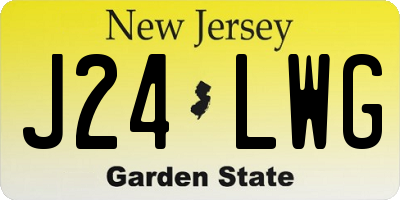 NJ license plate J24LWG
