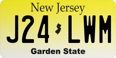 NJ license plate J24LWM