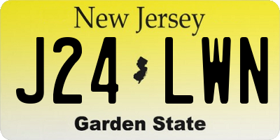 NJ license plate J24LWN