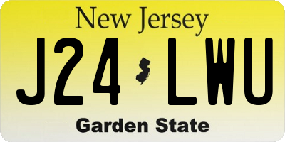 NJ license plate J24LWU
