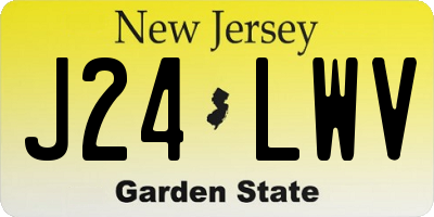 NJ license plate J24LWV