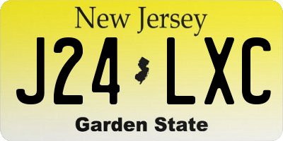 NJ license plate J24LXC
