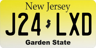 NJ license plate J24LXD