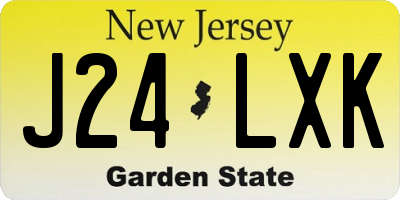 NJ license plate J24LXK