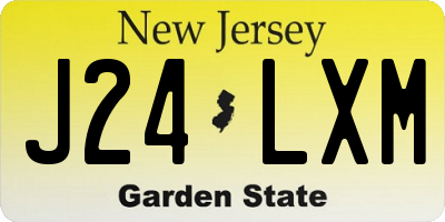 NJ license plate J24LXM