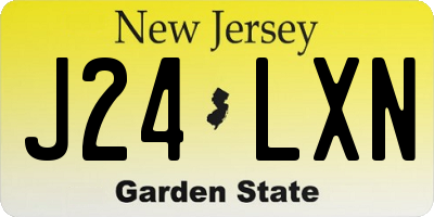 NJ license plate J24LXN