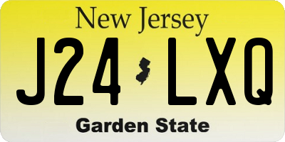 NJ license plate J24LXQ