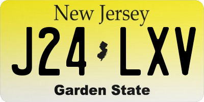 NJ license plate J24LXV