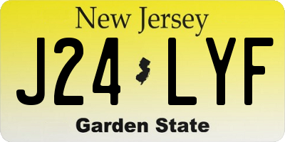 NJ license plate J24LYF