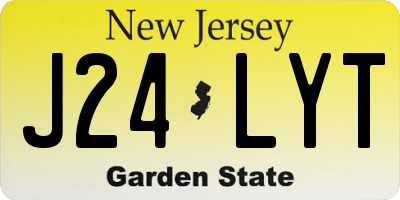 NJ license plate J24LYT
