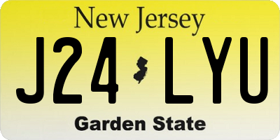 NJ license plate J24LYU