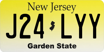 NJ license plate J24LYY