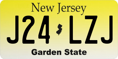 NJ license plate J24LZJ