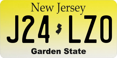 NJ license plate J24LZO