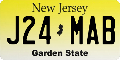 NJ license plate J24MAB